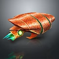 Decorative Ornament Set With Unique Textured Orange Design And Green Glowing Accents