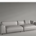 Modern Brown and White Leather Two-Seater Sofa With Comfortable Cushions