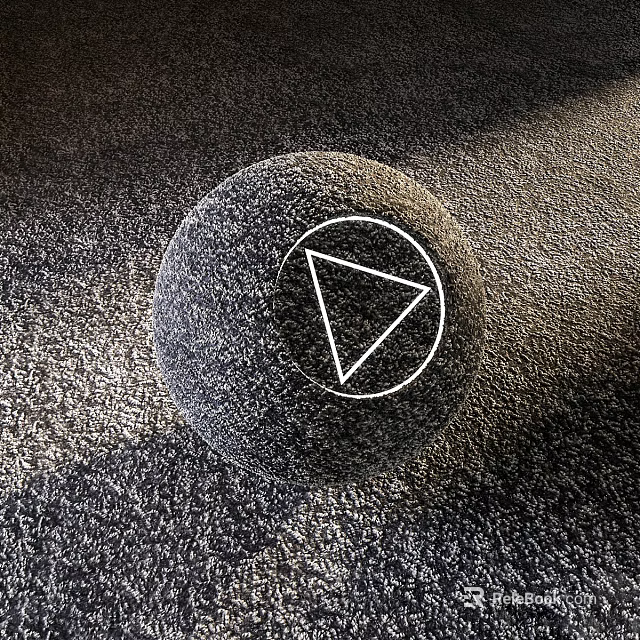 Square Rug With White Triangular Pattern On Textured Dark Surface For Home Decor 3d model 