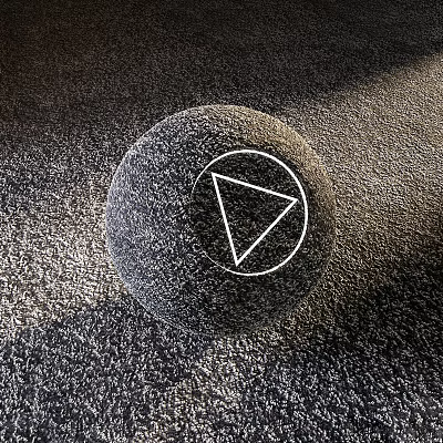 Square Rug With White Triangular Pattern On Textured Dark Surface For Home Decor 3d model