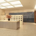 Modern Clothing Store Interior Design With Spacious Layout Reception Desk And Leather Sofa