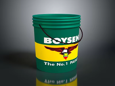BOYSEN Green Paint Bucket With Eagle Logo And The No1 Label 3d model