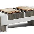 Modern sofa stool bench combination 3d model