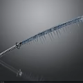 Frost Encrusted Ice Sword With Icicle Edges And Ornate Crystal Hilt