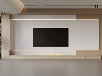 Modern TV Background Wall Modern Decoration Balcony Cabinet Living Room Cabinet Wooden Decorative Background Wall 3d model