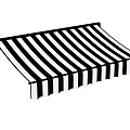 Black and White Striped Outdoor Awning for Patio Shade Design