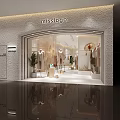 Modern Clothing Store Interior With Mannequins Clothes On Racks Plants Bright Lighting And White Flooring