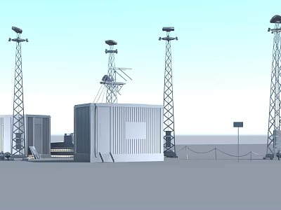 Power station tower power tower power transmission tower high voltage tower 3d model