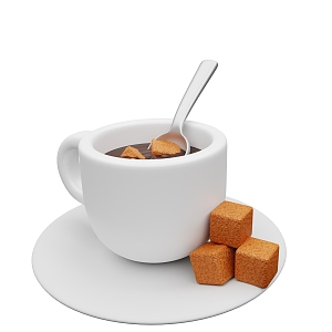 Modern Coffee American Coffee Sugar Coffee Drink 3d model