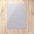 Light Gray Textured Square Rug On Light Wood Floor 3d model