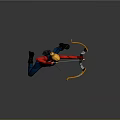 Woman in Red and Blue Outfit Drawing Bow Shooting Arrows Dynamic Pose