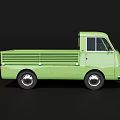 Vintage Green Single Cab Truck With Open Bed And Classic Retro Design