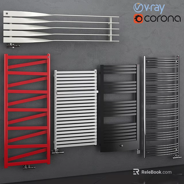Modern Bathroom Towel Racks In Multiple Colors And Various Designs For Home 3d model 