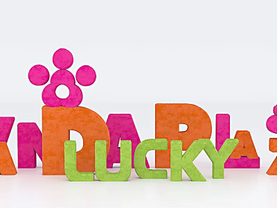 Modern Meichen Three-dimensional Words Furry Furry Meichen Three-dimensional Words Meichen Chen 3d model