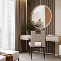 Modern Bedroom Interior Design With Bed Nightstands Lamps Decorative Mirror And Wooden Floor
