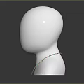 Colorful Beaded Necklace On White Mannequin Neck With Dark Background Reflection