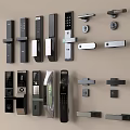 Lock Door Handle Smart Lock Fingerprint Lock 3d model