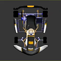 Futuristic Racing Car With Driver In Transparent Cockpit Blue Wheels And Solar Panel