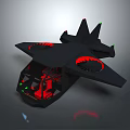 Futuristic Black Sci Fi Vehicle Featuring Red Green Lights Circular Engines And Streamlined Design