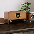 Retro Wooden Desktop Audio Speakers With FM Radio And Vintage Design