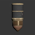 Military Ammunition Bullet With Copper Tip Blue Gold Casing Detailed Surface Texture And Metallic Finish