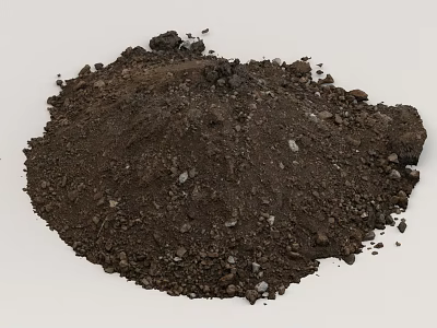 Natural Soil Pile with Mixed Stones and Wood Chips for Gardening Landscaping Use 3d model