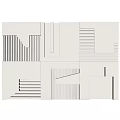White 3D Textured Wall Decor With Geometric Modular Minimalist Design 3d model