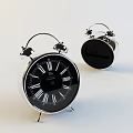 Classic Silver Alarm Clock With Black Dial Roman Numerals And Double Bells