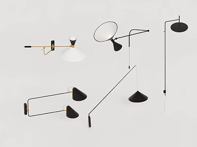 Stylish Modern Wall Lamps With Black And White Designs For Contemporary Home Decor 3d model
