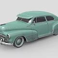Light Green Vintage Classic Car With Streamlined Body And Retro Design