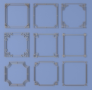 New Chinese Border Ancient Pattern 3d model