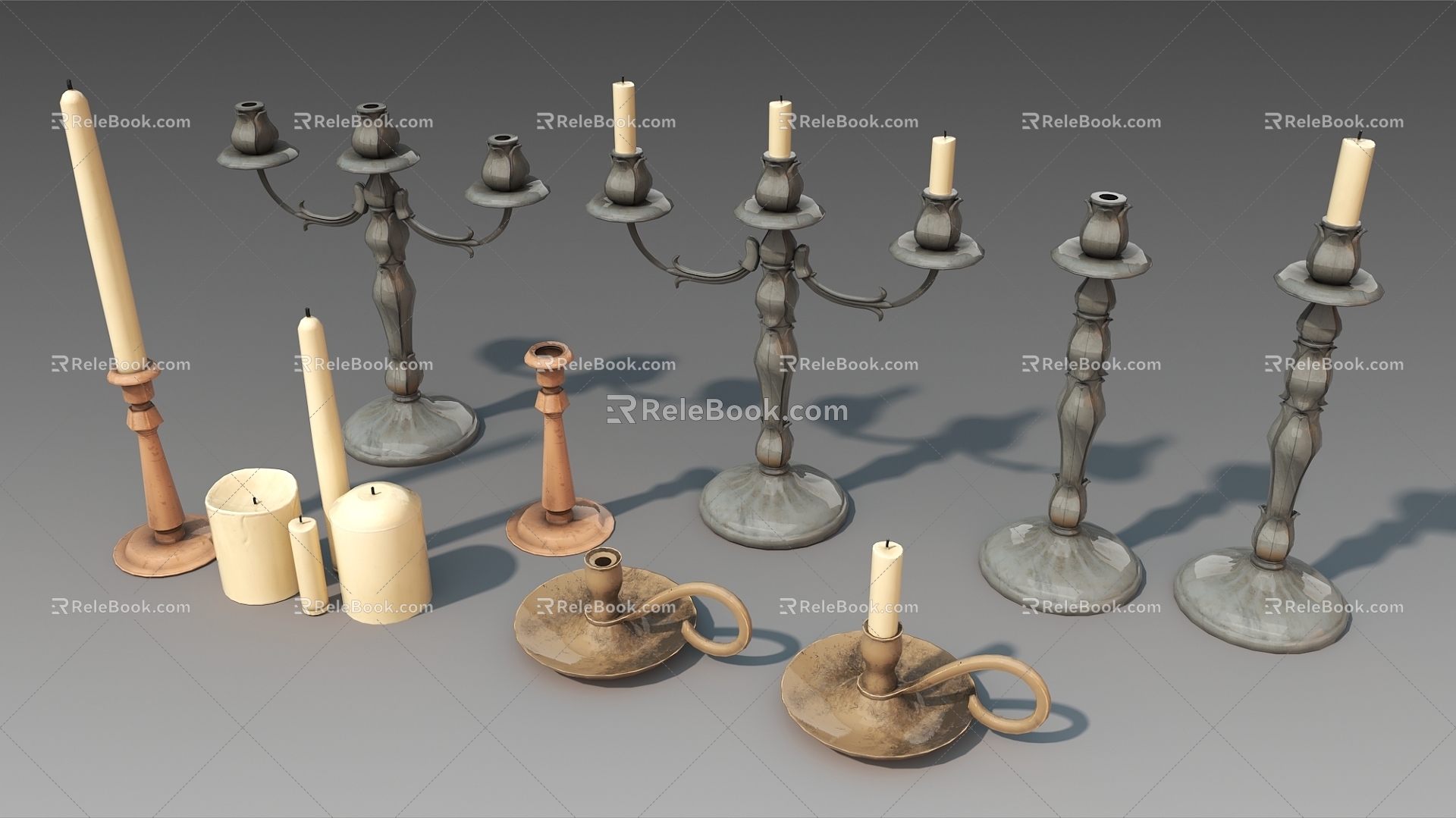 Candle Holder Vintage Candle Holder Oil Lamp 3d model