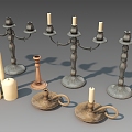 Candle Holder Vintage Candle Holder Oil Lamp 3d model