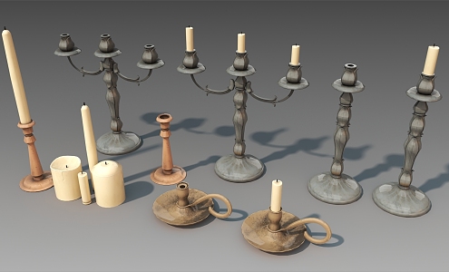 Candle Holder Vintage Candle Holder Oil Lamp 3d model