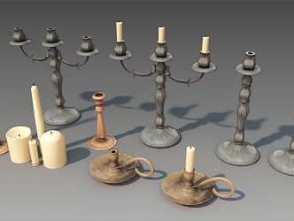 Candle Holder Vintage Candle Holder Oil Lamp 3d model