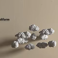 Poliform Stylish Hanging Cloud Like Decorations On Beige Wall Interior Design