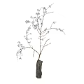 Elegant Natural Wooden Stump Vase With Small Delicate Flowers And Branches