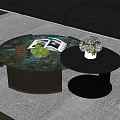 Stylish Coffee Tables Oval Round Glass Top With Pineapple Green Apples Open Book Flower Bouquet