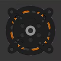 Purple Electric Motor With Metal Shaft And Black Mechanical Components