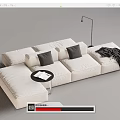 Modern Multiplayer Sofa Module Sofa Back-to-Back Sofa 3d model