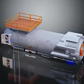 Intelligent Machine With Cylindrical Industrial Structure Orange Platform And Gray Body Ladder
