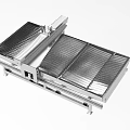 Heavy Duty Industrial Equipment With Conveyor Belt And Metal Worktable Components