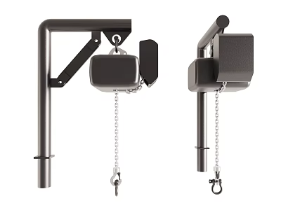 Industrial Mechanical Hoist Devices Featuring Metal Frame Chain And Hook Design 3d model
