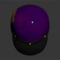 Shiny Purple Helmet With Metallic Accents And Dark Inner Lining On Reflective Base