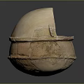 Traditional Handcrafted Clay Sculpture Vessel With Textured Surface And Carving