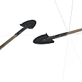 Sports Equipment Two Durable Shovels With Wooden Handles And Black Blades For Outdoor Use