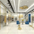 Fashion Clothing Store Interior With Glass Window Display Mannequins And Clothing Racks