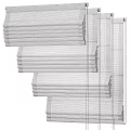 Modern Gray Pleated Curtain Design With Layered Fabric And Clean Lines 3d model