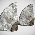 Translucent Rock Slices With White Brown Textures And Dark Edges 3d model