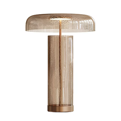 Modern Transparent Glass Table Lamp With Dome Shade And Cylindrical Base Design 3d model
